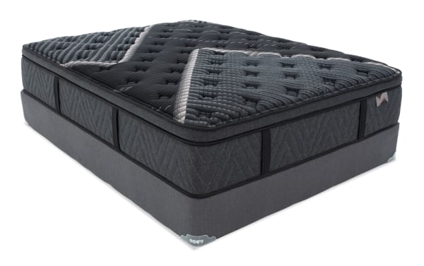 Lush 13.5'' Queen Ultra Plush Standard Mattress Set in dark gray with quilted pillow top, cooling cover, and reinforced edge support from Lush collection.