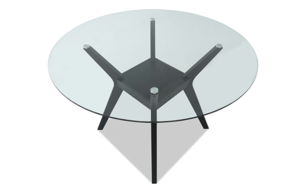 Aria Black Glass Top Counter Height Round Dining Table