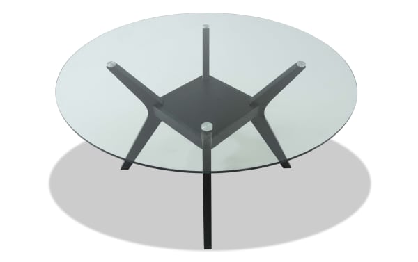 Aria Black Glass Top Round Dining Table