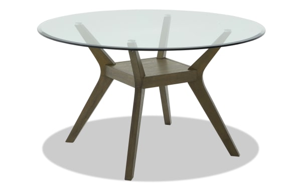Aria Brown Glass Top Round Dining Table