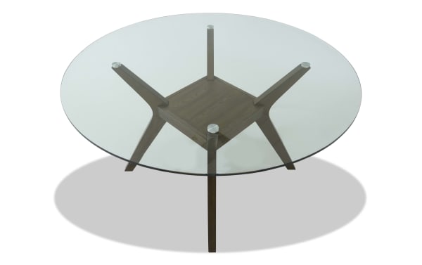 Aria Brown Glass Top Round Dining Table
