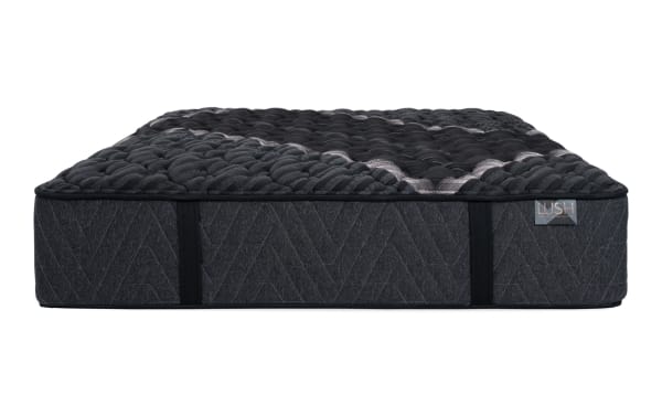 Lush 13'' Queen Extra Firm Standard Mattress Set in dark gray with quilted top, cooling cover, and firm support layers from Lush collection.