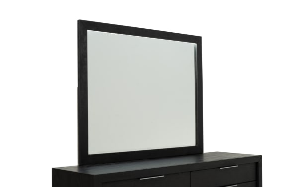 Contemporary Loft Espresso 8 Drawer Dresser with beveled mirror and touch LED lighting, made of dark MDF, part of Loft Bedroom collection.