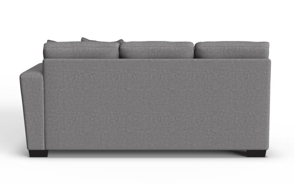 Dylan Slate Right Arm Facing Sofa & Chaise Kit in gray polyester fabric, transitional style with memory foam cushions and clean lines.