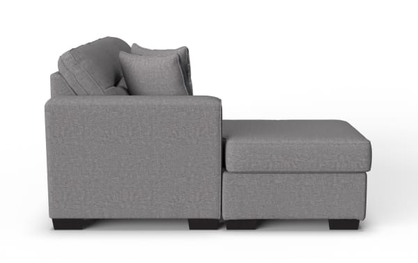 Dylan Slate left arm facing sleeper sofa and chaise kit with queen gel mattress, gray polyester fabric upholstery, transitional style, memory foam comfort.