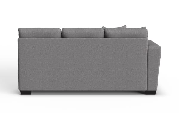Dylan Slate left arm facing sleeper sofa and chaise kit in gray polyester fabric, transitional style with plush cushions and clean lines.