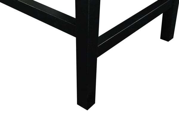 Matte black rubberwood leg and frame of Corey Black & White Upholstered Counter Height Stool from Corey collection, traditional style.