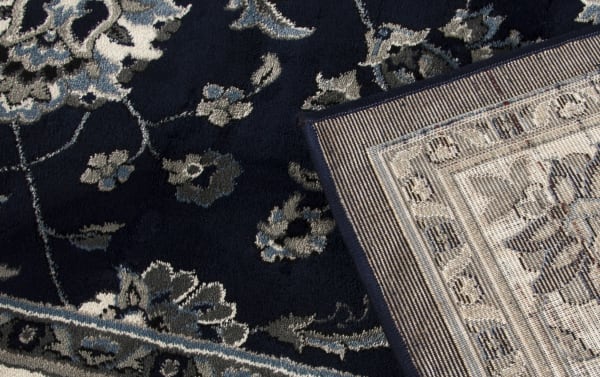 Traditional Willow 5' x 8' White Oriental Rug in blue and white with floral motifs, made of durable polypropylene for elegant, value luxury decor.