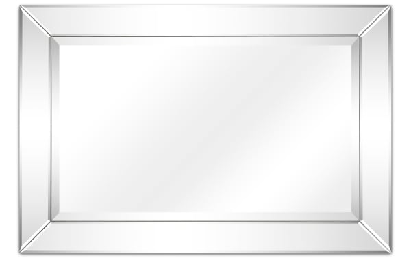 Contemporary Luke Wall Mirror with solid wood frame and clear beveled mirror panels, designed to enhance light and space in any room.