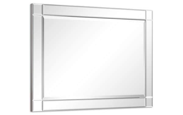 Contemporary Cade Wall Mirror with solid wood frame and clear beveled mirror panels, 30x40 inches, easy vertical or horizontal mounting.