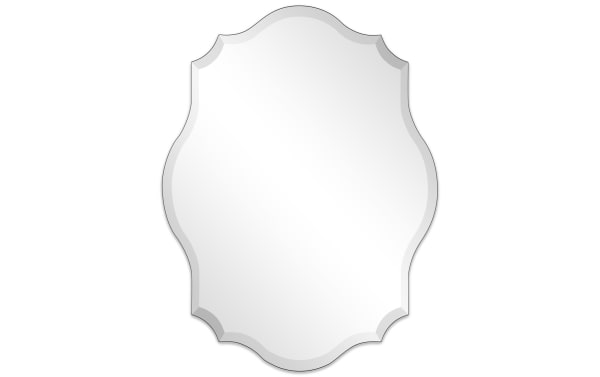 Contemporary Gage Wall Mirror with frameless design, beveled one-inch edge, made of mirror and MDF, ideal for entryway or bedroom decor.