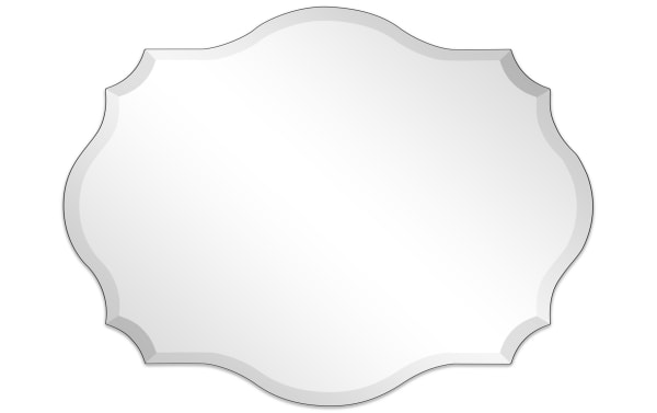 Contemporary Gage Wall Mirror with frameless design, beveled one-inch edge, made of mirror and MDF, ideal for entryway or bedroom decor.