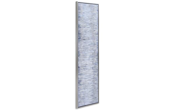 Contemporary 100% handpainted Gray Day framed art with silver and neutral shades on canvas, wood, and PS frame, featuring textured mixed media design.