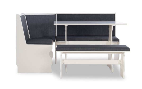 Sigrid Charcoal Upholstered Dining Nook Set with Bench