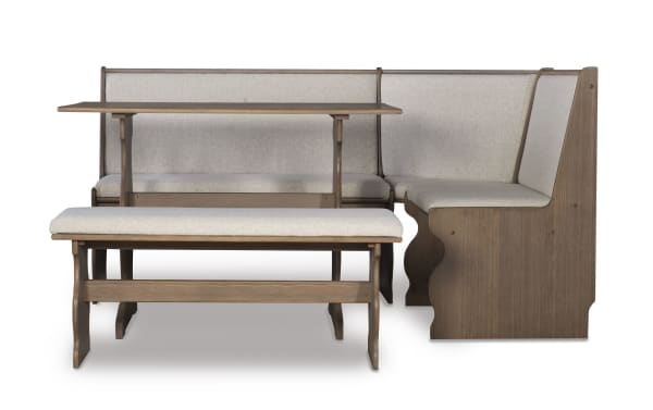 Sigrid Natural Upholstered Dining Nook with  Bench