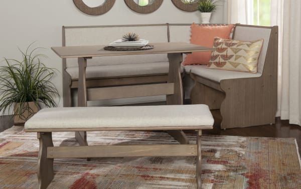 Sigrid Natural Upholstered Dining Nook with  Bench