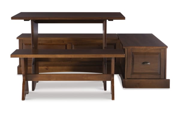 Ellese Brown Backless Dining Nook with Bench