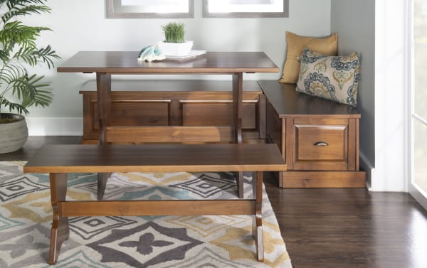 Ellese Brown Backless Dining Nook with Bench