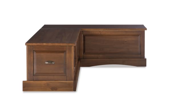 Ellese Brown Backless Dining Nook with L-shaped solid pine and MDF bench, transitional style corner seating in warm brown finish.