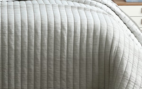 Moon Queen Light Gray Striped 3 Piece Comforter Set