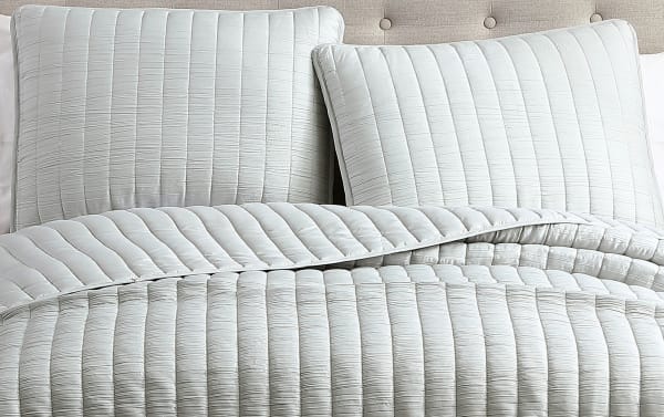 Moon Queen Light Gray Striped 3 Piece Comforter Set