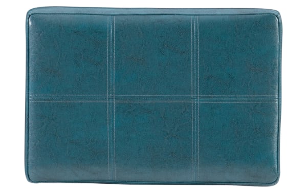 Ryann Blue Faux Leather Backless Upholstered Counter Height Stool with blue polyurethane seat, traditional style, and sturdy rubberwood frame