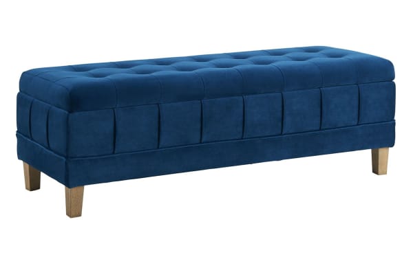 Rutherford Blue 52'' Storage Bench