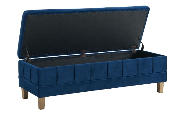 Rutherford Blue 52'' Storage Bench