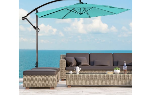 Astin 10' Turquoise Outdoor Cantilever Umbrella