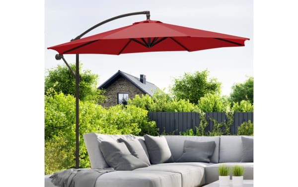 Astin 10' Red Outdoor Cantilever Umbrella