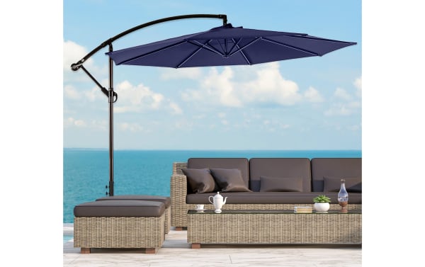 Astin 10' Navy Outdoor Cantilever Umbrella