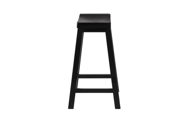 Ruiseal Black Solid Wood Backless Counter Height Stool