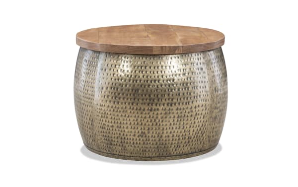 Delores 22.5'' Gold Round Storage Drum