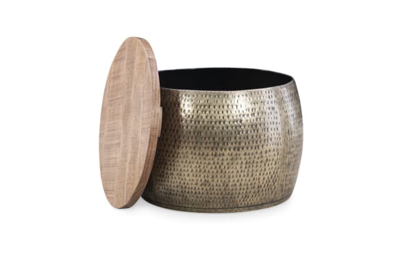 Delores 22.5'' Gold Round Storage Drum