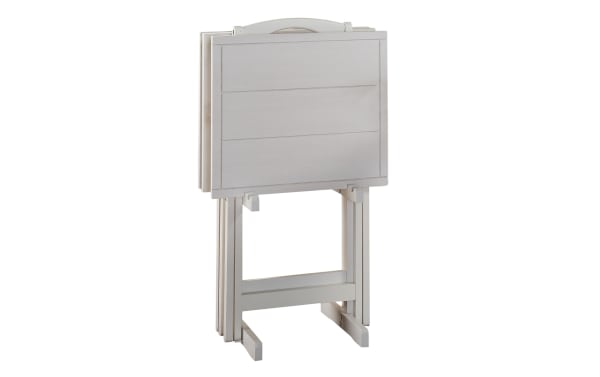 Winny White Folding Tray Table (Set of 4)