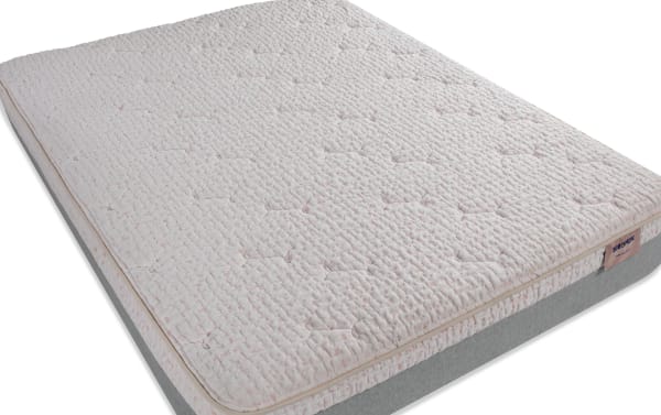 Contemporary Affinity Hybrid 10'' Twin Cushion Firm Mattress with quilted knit cover, breathable fabric, and Bob-O-Pedic memory foam for pressure relief.