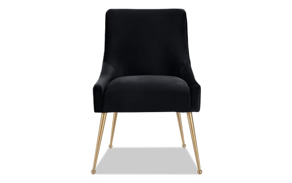 Giselle II Black Solid Back Upholstered Dining Chair