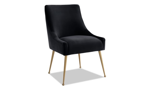 Giselle II Black Solid Back Upholstered Dining Chair