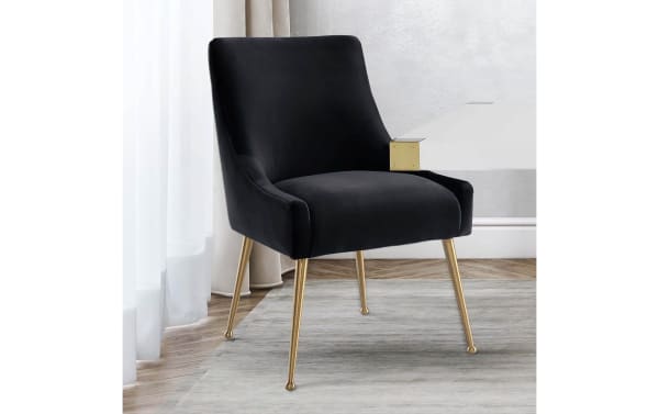 Giselle II Black Solid Back Upholstered Dining Chair