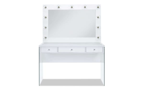 Jackie White 3 Drawer Vanity Set