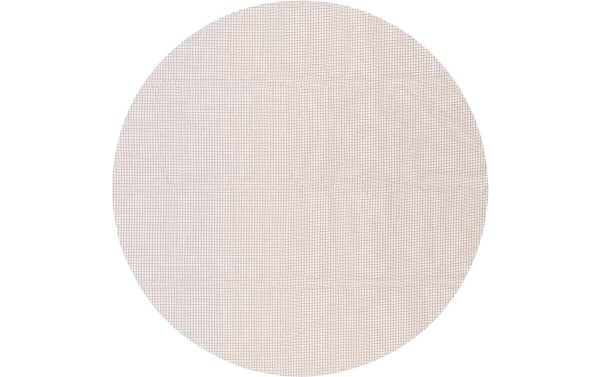 Brown polyester fabric with a small checkered pattern, part of Bob's 8' Round Brown Outdoor Rug Pad in transitional style, weather-resistant and slip-free for outdoor use on stone, concrete, tile, or wood surfaces.