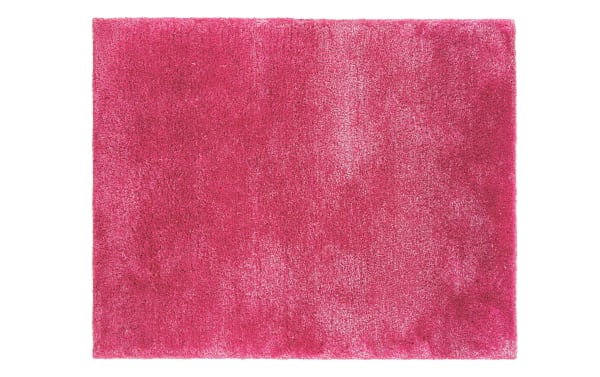 Jasmine 3' x 5' pink solid shag rug in plush polyester fabric, contemporary style, soft and cozy for walking or play areas.