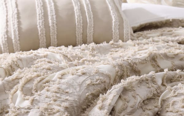 Millie Queen Latte Medallion 5 Piece Comforter Set