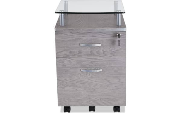 Adrian Gray 2 Drawer File Cabinet