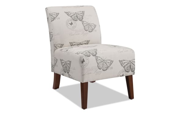 Monarch Butterfly Linen Accent Chair