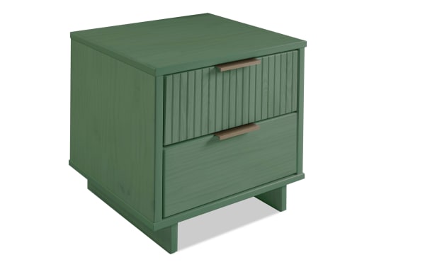 Ascias Green 2 Drawer Nightstand