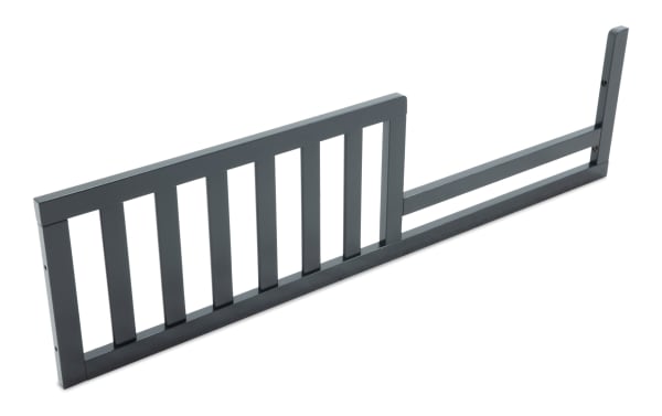 Ollie Navy Toddler Bed Conversion Rail in navy blue pine solids and laminated veneer lumber, transitional style, for Ollie 4-in-1 convertible crib.