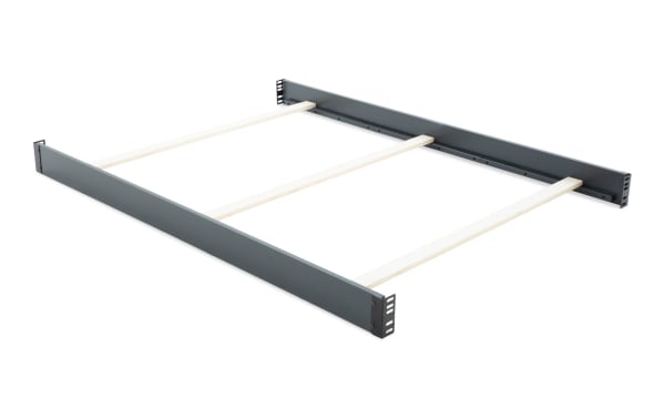 Ollie Navy Full Size Bed Conversion Rails in transitional style, made of navy pine solids and laminated veneer lumber, designed to convert Ollie 4-in-1 crib to full bed.