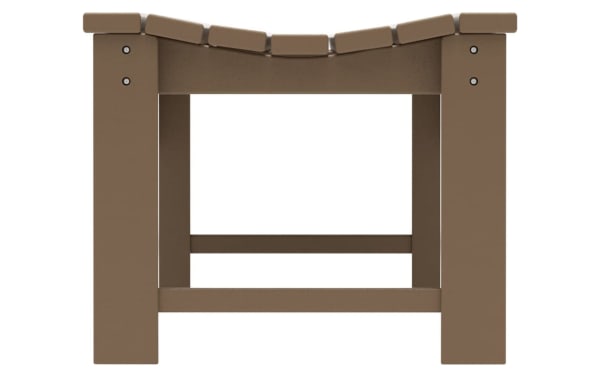 Paloma Distressed Brown Outdoor Bench in traditional style, made from durable, UV-resistant high-density polyethylene plastic, 48" backless design.