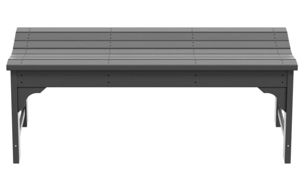 Paloma Gray Outdoor Bench from the Paloma collection, traditional style, 48" backless high-density polyethylene plastic, UV resistant gray porch seating.